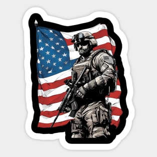 american soldier Sticker